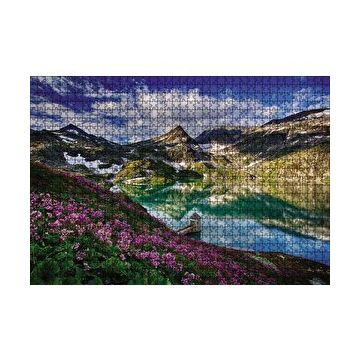 Cakapuzzle Göl Etrafında Dağlar Bahar 120 Parça Ahşap Puzzle