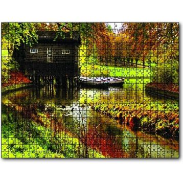 Cakapuzzle Göl Evi Kayık 120 Parça Ahşap Puzzle