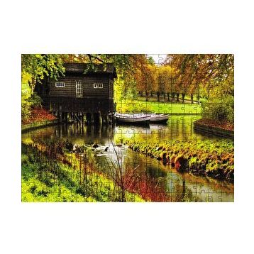 Cakapuzzle Göl Evi Kayık 120 Parça Ahşap Puzzle