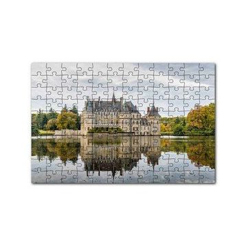 Cakapuzzle Göl Kıyısındaki Görkemli Şato ve Orman 120 Parça Ahşap Puzzle