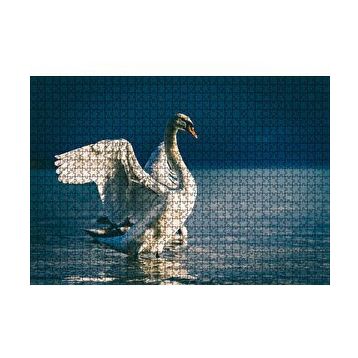 Cakapuzzle Gölde Kanatlarını Açan Kuğular 120 Parça Ahşap Puzzle