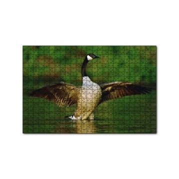 Cakapuzzle Gölde Kanatlarını Açmış Kaz 120 Parça Ahşap Puzzle
