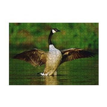 Cakapuzzle Gölde Kanatlarını Açmış Kaz 120 Parça Ahşap Puzzle
