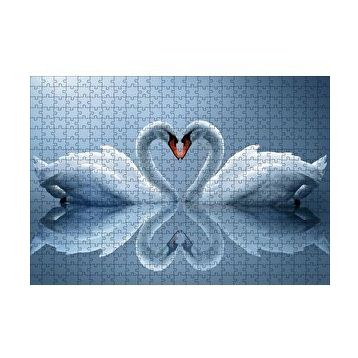 Cakapuzzle Gölde Kuğu Çifti 120 Parça Ahşap Puzzle