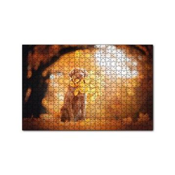 Cakapuzzle Golden Retriever Sonbahar Yaprakları 120 Parça Ahşap Puzzle