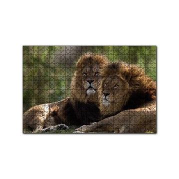 Cakapuzzle Görkemli Erkek Aslanlar 120 Parça Ahşap Puzzle