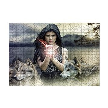 Cakapuzzle Gotik Kız Kurtlar ve Sisli Tepeler 120 Parça Ahşap Puzzle