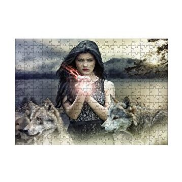 Cakapuzzle Gotik Kız Kurtlar ve Sisli Tepeler 120 Parça Ahşap Puzzle