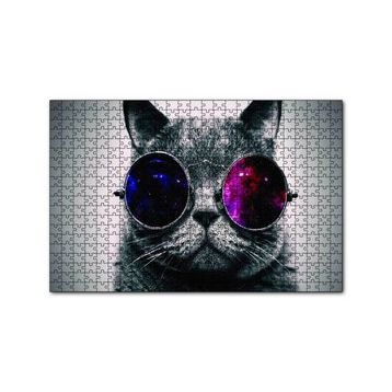 Cakapuzzle Gözlüklü Kedi 120 Parça Ahşap Puzzle