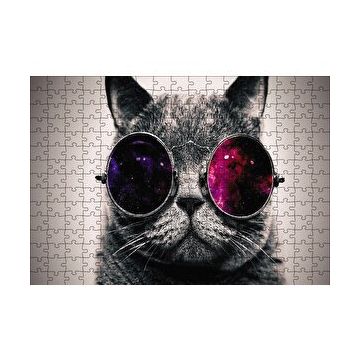 Cakapuzzle Gözlüklü Kedi 120 Parça Ahşap Puzzle