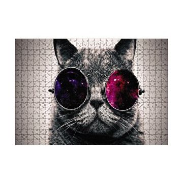 Cakapuzzle Gözlüklü Kedi 120 Parça Ahşap Puzzle