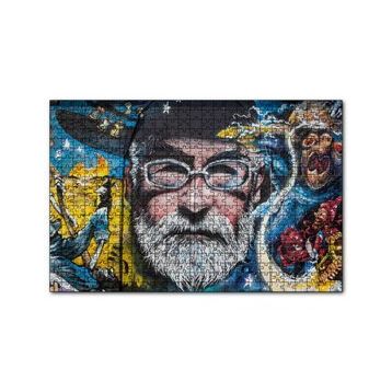 Cakapuzzle Gözlüklü Sakallı Adam Duvar Boyama 120 Parça Ahşap Puzzle