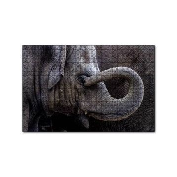Cakapuzzle Gözünü Kaşıyan Fil Yakın Çekim 120 Parça Ahşap Puzzle