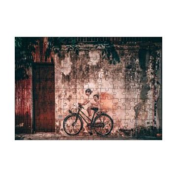 Cakapuzzle Grafiti Bisiklet Çocukları Görseli 120 Parça Ahşap Puzzle