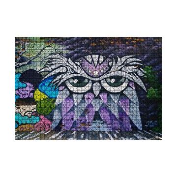 Cakapuzzle Grafiti Sokak Sanatı Baykuş Görseli 120 Parça Ahşap Puzzle