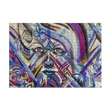 Cakapuzzle Grafiti Sokak Sanatı Yüz Görseli 120 Parça Ahşap Puzzle