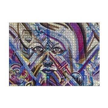 Cakapuzzle Grafiti Sokak Sanatı Yüz Görseli 120 Parça Ahşap Puzzle
