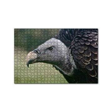 Cakapuzzle Gri Başlı Siyah Akbaba Yakın Çekim 120 Parça Ahşap Puzzle