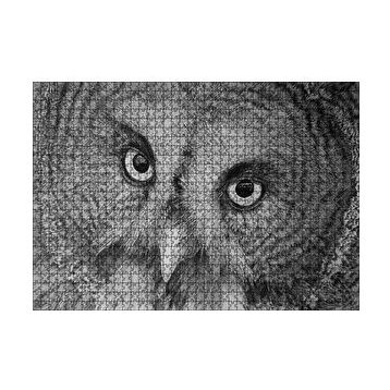 Cakapuzzle Gri Baykuş Yüz Yakın Çekim 120 Parça Ahşap Puzzle