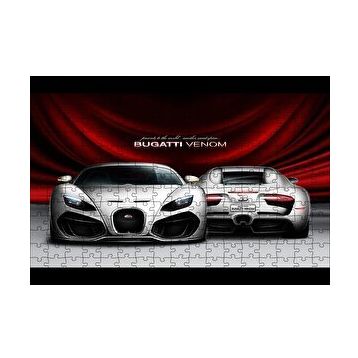 Cakapuzzle Gri Bugatti Venom Ön ve Arka Görünüş 120 Parça Ahşap Puzzle