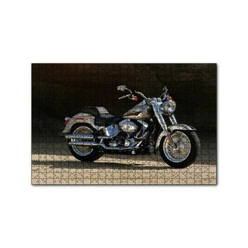 Cakapuzzle Gri Harley Davidson Motorsiklet 120 Parça Ahşap Puzzle