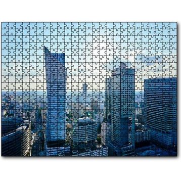 Cakapuzzle Gri Mavi Şehir Manzarası 120 Parça Ahşap Puzzle