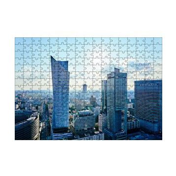 Cakapuzzle Gri Mavi Şehir Manzarası 120 Parça Ahşap Puzzle