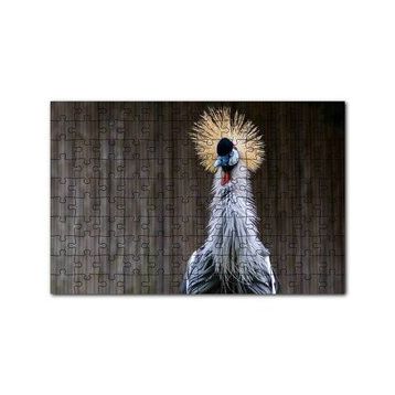 Cakapuzzle Gri Taçlı Turna Kuşu Yakın Çekim 120 Parça Ahşap Puzzle
