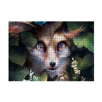 Cakapuzzle Gri Tilki Yağlı Boya Resmi 120 Parça Ahşap Puzzle