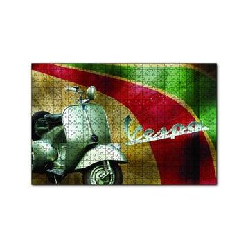 Cakapuzzle Gri Vespa Motorsiklet Vintage 120 Parça Ahşap Puzzle