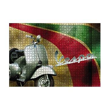 Cakapuzzle Gri Vespa Motorsiklet Vintage 120 Parça Ahşap Puzzle
