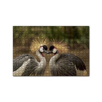 Cakapuzzle Gri Vinçler Taç Kuşları Görsel 120 Parça Ahşap Puzzle