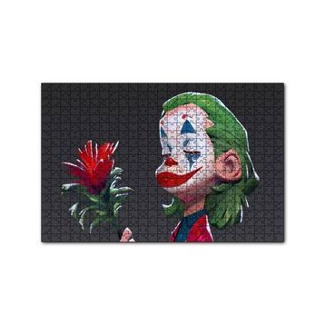 Cakapuzzle Gül İle Ağlayan Joker Görseli 120 Parça Ahşap Puzzle