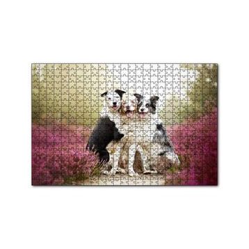 Cakapuzzle Gülerek Poz Veren Sevimli Köpekler ve Çiçekler 120 Parça Ahşap Puzzle