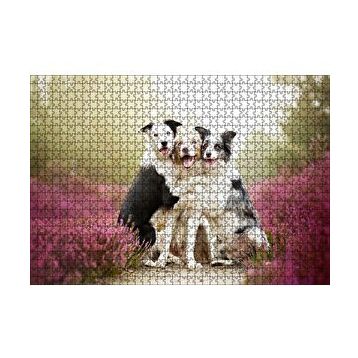 Cakapuzzle Gülerek Poz Veren Sevimli Köpekler ve Çiçekler 120 Parça Ahşap Puzzle