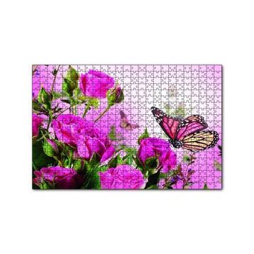 Cakapuzzle Güller ve Kelebek 120 Parça Ahşap Puzzle