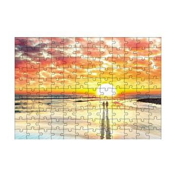 Cakapuzzle Gün Batımı Çiftler Elele 120 Parça Ahşap Puzzle