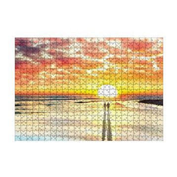 Cakapuzzle Gün Batımı Çiftler Elele 120 Parça Ahşap Puzzle