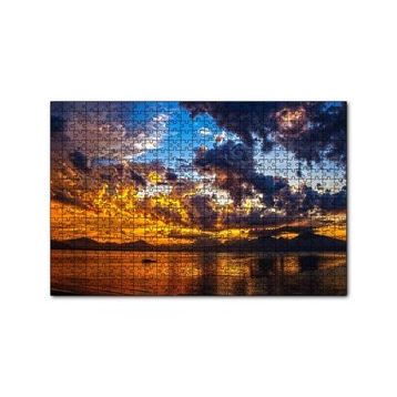 Cakapuzzle Gün Batımı Doğa Tekne 120 Parça Ahşap Puzzle