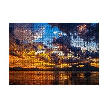 Cakapuzzle Gün Batımı Doğa Tekne 120 Parça Ahşap Puzzle