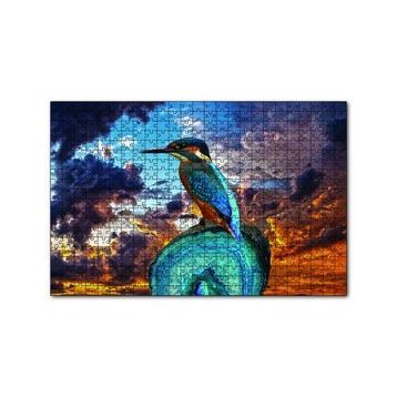 Cakapuzzle Gün Batımı Yalı Çapkını Kuş 120 Parça Ahşap Puzzle