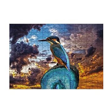 Cakapuzzle Gün Batımı Yalı Çapkını Kuş 120 Parça Ahşap Puzzle