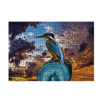 Cakapuzzle Gün Batımı Yalı Çapkını Kuş 120 Parça Ahşap Puzzle