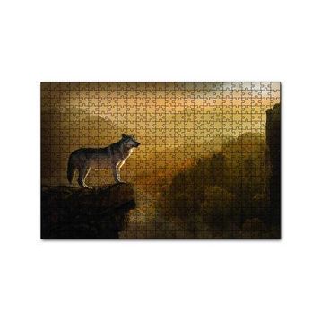 Cakapuzzle Gün Batımında Yalnız Kurt 120 Parça Ahşap Puzzle
