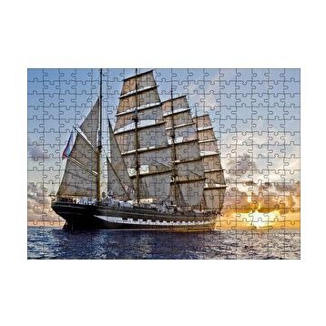 Cakapuzzle Gün Batımında Yelkenli Gemi 120 Parça Ahşap Puzzle