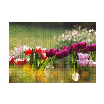 Cakapuzzle Gün Işığı Renkli Lale Bahçesi 120 Parça Puzzle