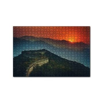 Cakapuzzle Günbatımı Çin Seddi 120 Parça Ahşap Puzzle