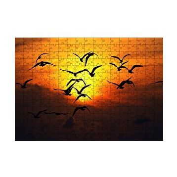 Cakapuzzle Günbatımı Kuşlar Silüet 120 Parça Ahşap Puzzle