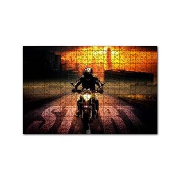 Cakapuzzle Günbatımı Motorsiklet Gökdelenler Start 120 Parça Ahşap Puzzle