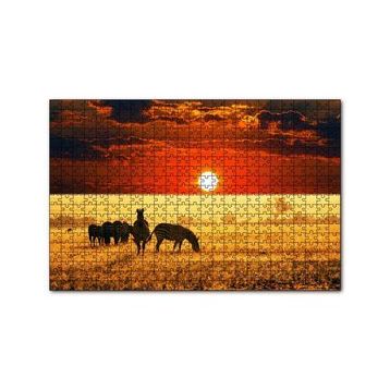 Cakapuzzle Günbatımı Savanada Zebralar 120 Parça Ahşap Puzzle